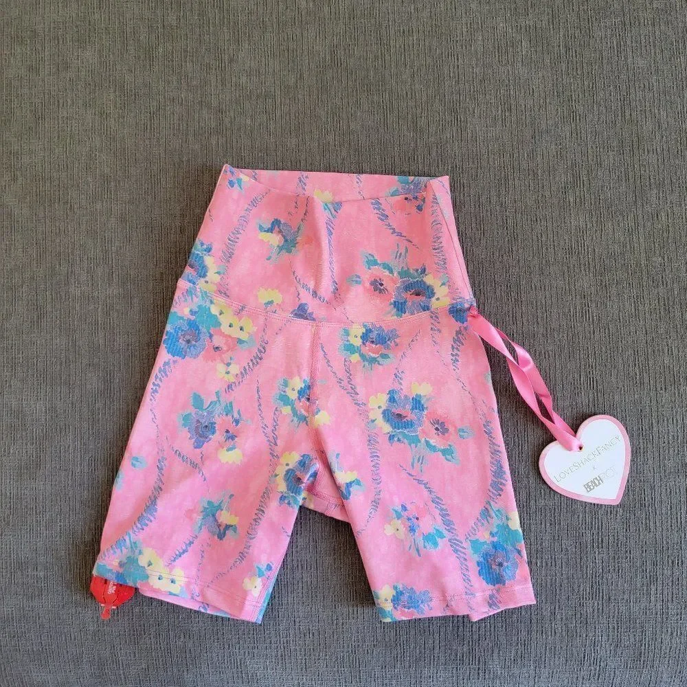 Love Shack Fancy Women's Pink X Beach Riot Hibiscus Bike Short Size XS